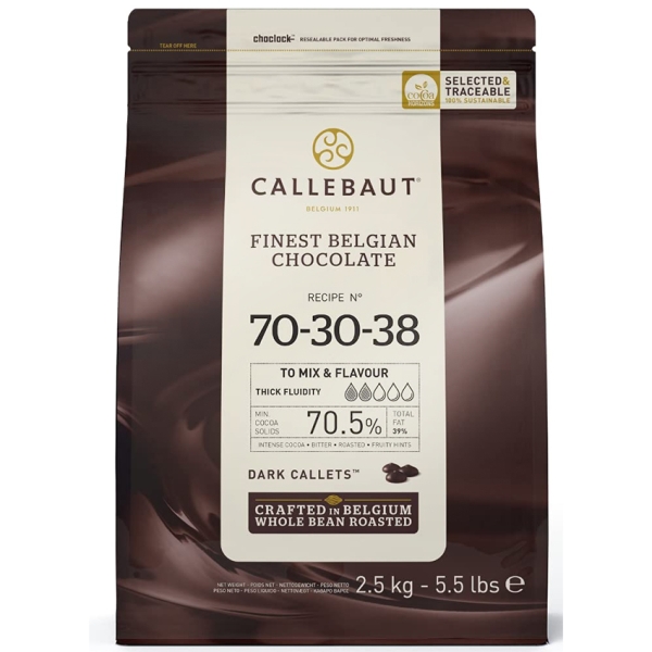 Callebaut Schokodrops Extra Dark (70 %) Kuvertüre Callets 2,5 kg