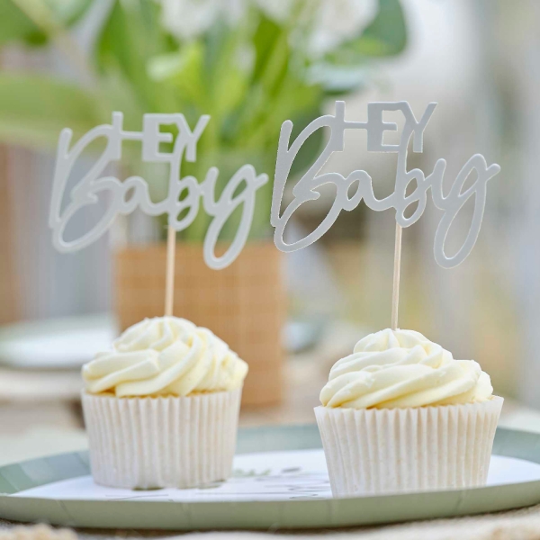 Cupcake-Topper "Hey Baby", 12 Stk