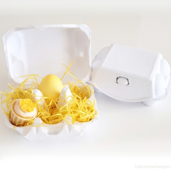 Eierkarton für 6 Mini-Cupcakes, Weiss
