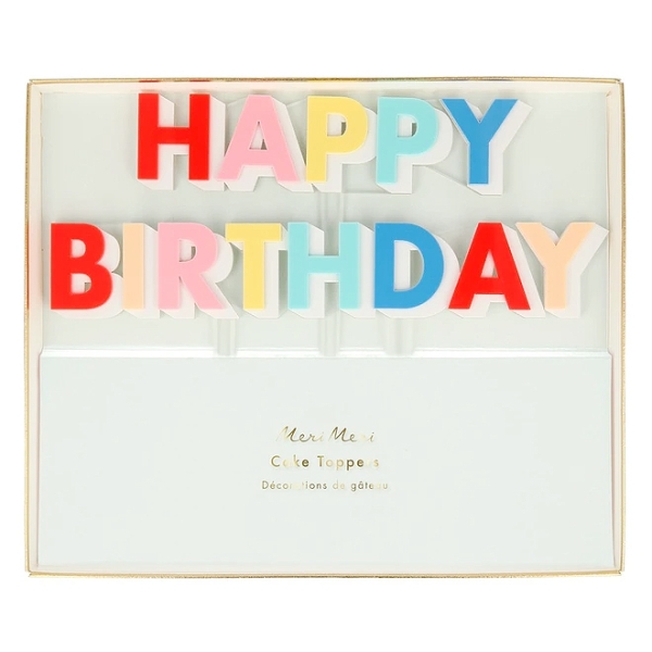 Meri Meri Torten Topper Happy Birthday aus Acryl