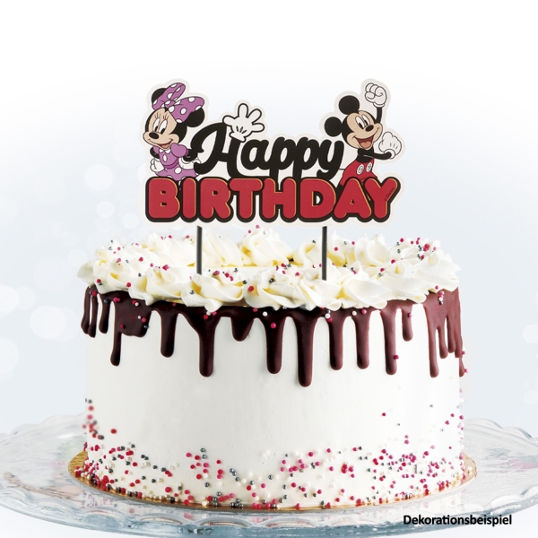 Tortentopper "Happy Birthday", Mickey Minnie