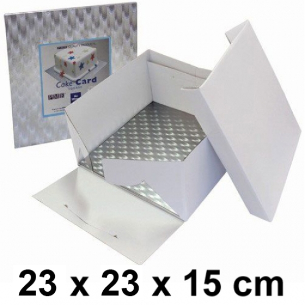 Tortenkarton inkl. Cake Board, quadratisch, 23 cm