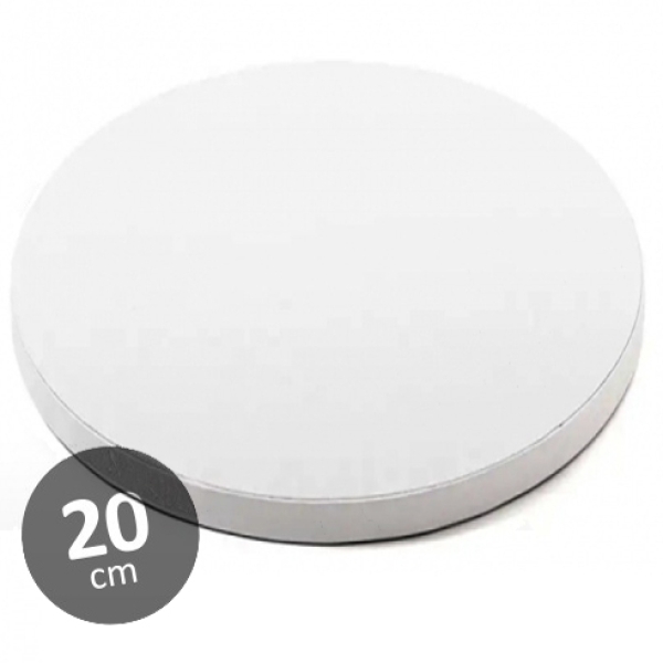 Cake Board, Weiß, Rund, 20 cm, ~1,2 cm dick