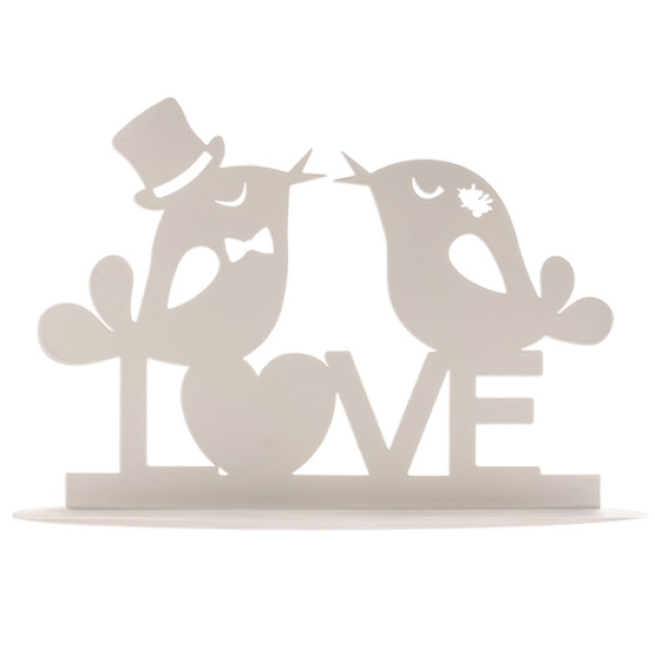 Tortentopper "LOVE", Vögel, 12 cm