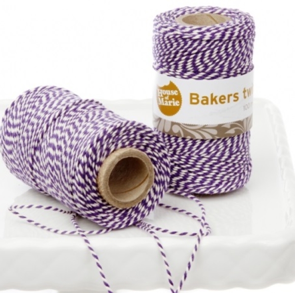 Baker's Twine Garn-Rolle, dick, violett-weiß, 20 m