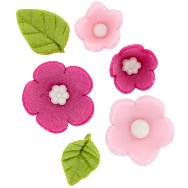 Culpitt Tortendeko Blumen & Blätter, pink