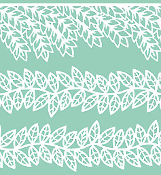 Pavoni Magic Decor Essbare Spitze Silikon-Matte 40 x 30 cm, Blätter-Bordüre