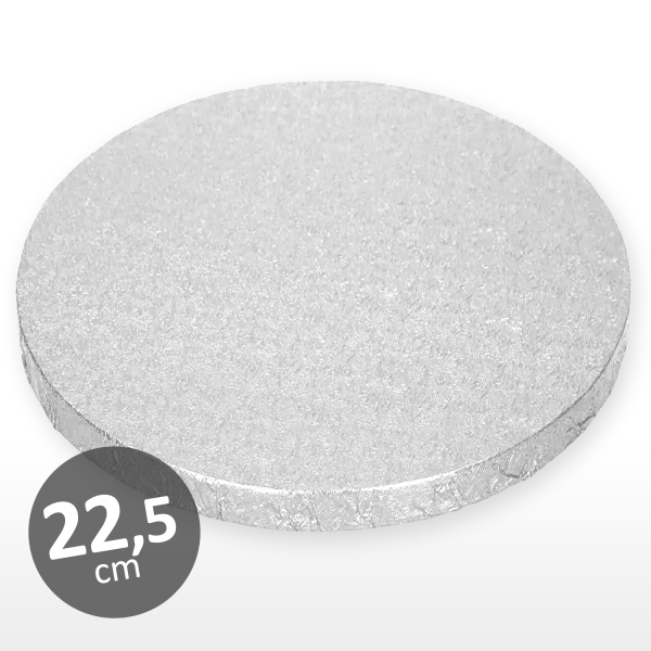 Cake Board, Silber, Rund, 22,5 cm, ~1,2 cm dick