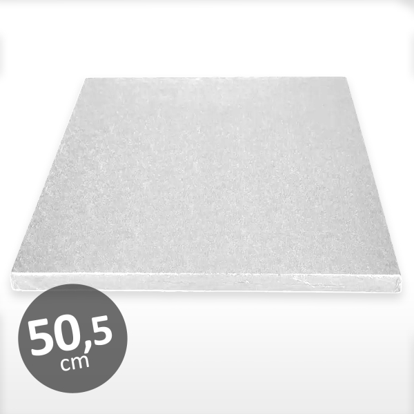 Cake Board, Silber, Quadrat, 50,5 cm, ~1,2 cm dick