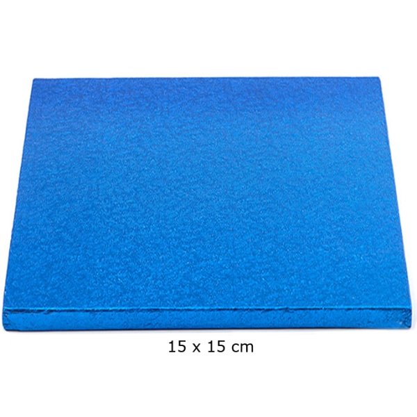 Cake Board, Blau, Quadrat, 15 cm, ~1,2 cm dick