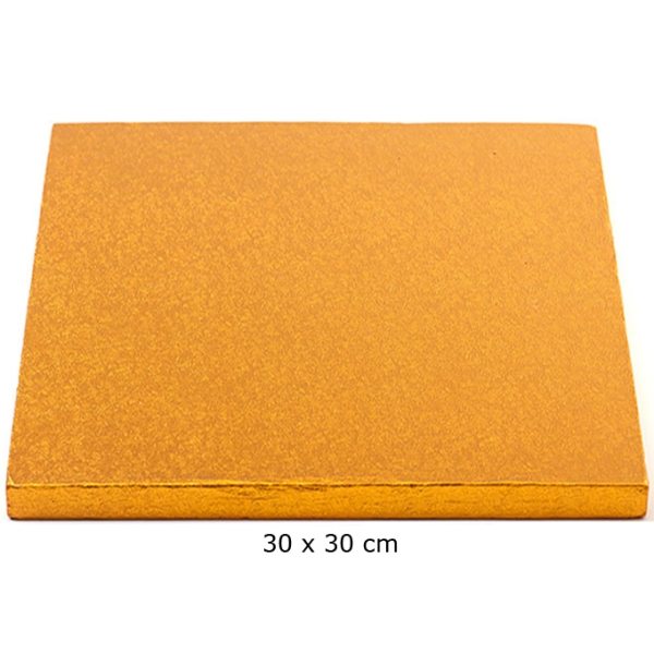 Cake Board, Orange, Quadrat, 30 cm, ~1,2 cm dick