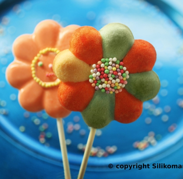 Silikon-Backform "Blumen-Cakepops" Durchmesser 7,5 cm | MEINCUPCAKE Shop