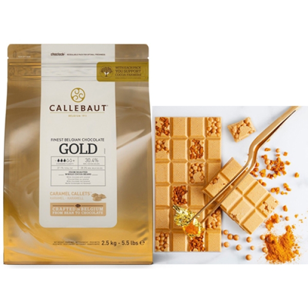 Callebaut Schokodrops Gold Karamell Schokolade 2,5 kg