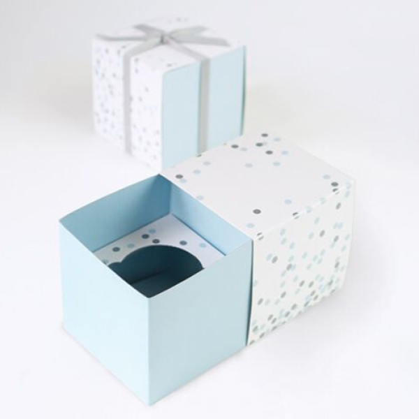 Cupcake-Boxen "Konfetti", Blau, 6 Stück