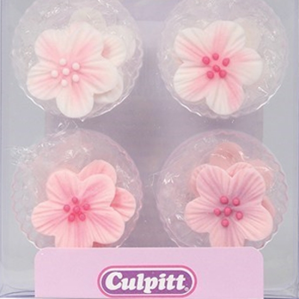 Cupcake-Deko" Blumen", Rosa, 10 Stück
