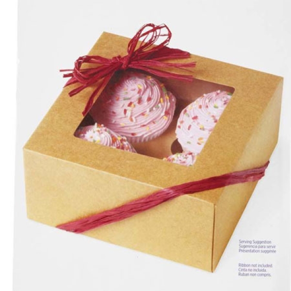 Cupcake-Schachtel für 4 Cupcakes, kraftpapier, braun | MEINCUPCAKE Shop