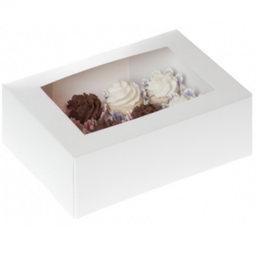 Cupcake Box für 12 mini Cupcakes, weiß, 2 Stück