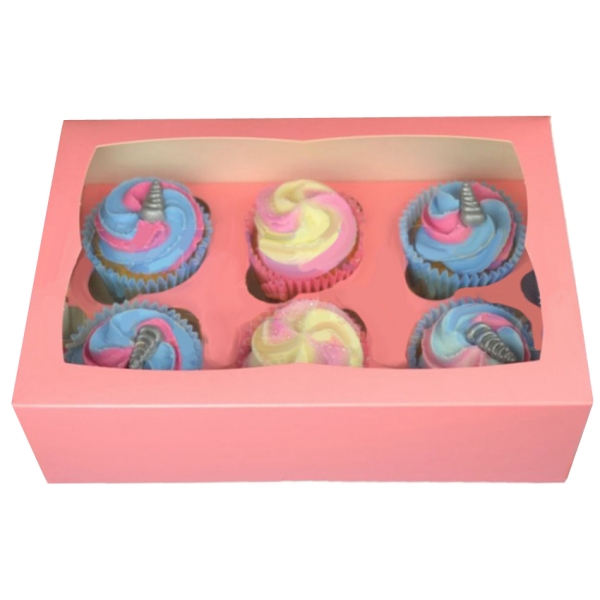 Cupcake Box für 6 Cupcakes, pink