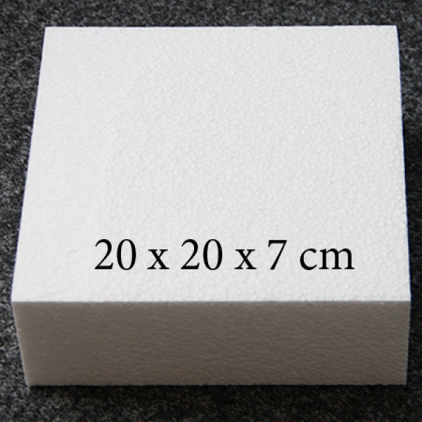 Torten Dummy quadrat, h=7 cm, 20  x 20 cm