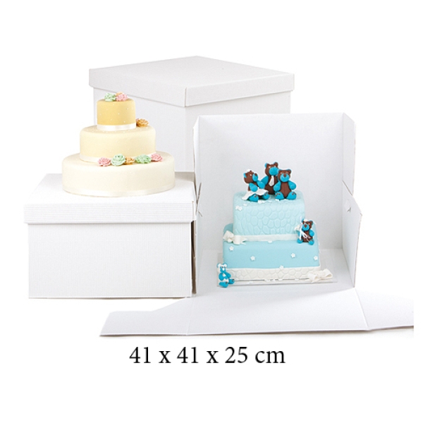Tortenbox würfel, extra tief, XXL-Karton für Torte, 41 x 25 cm, 5 Stck.
