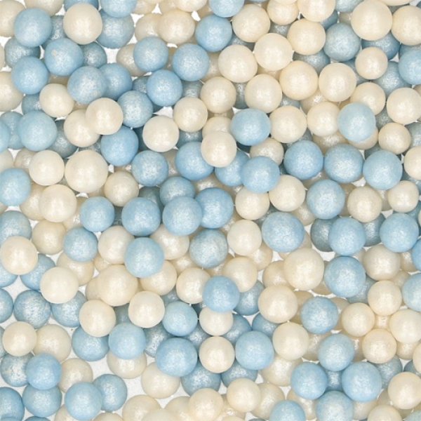 Zuckerperlen Weiß-Blau Mix 4 mm 60 g
