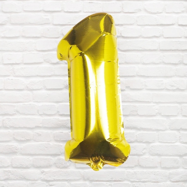 Folienballon Zahl 1 Gold