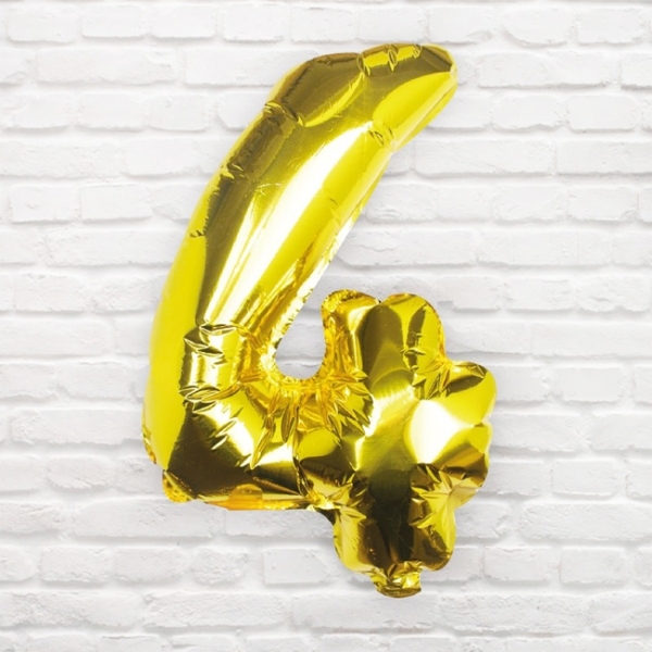 Folienballon Zahl 4 Gold