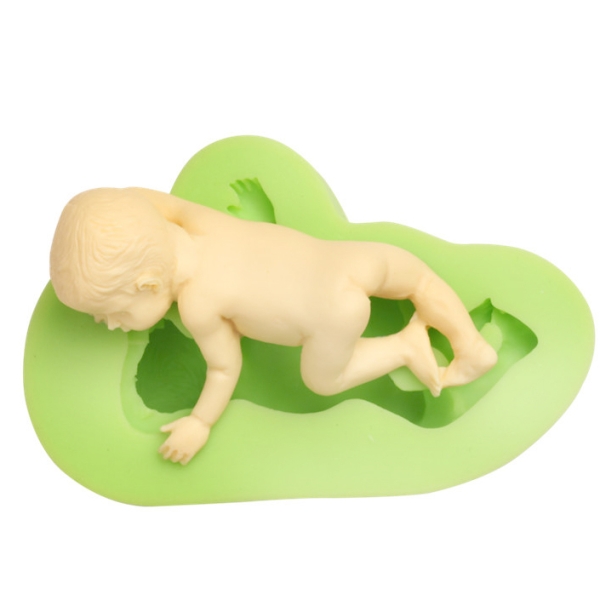 Fondantform "Baby liegend" aus Silikon, 6,5 x 4 cm