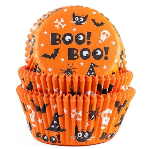 Muffinförmchen "Boo! Boo!", Halloween Cupcakes, 50 Stck, 5,0 cm