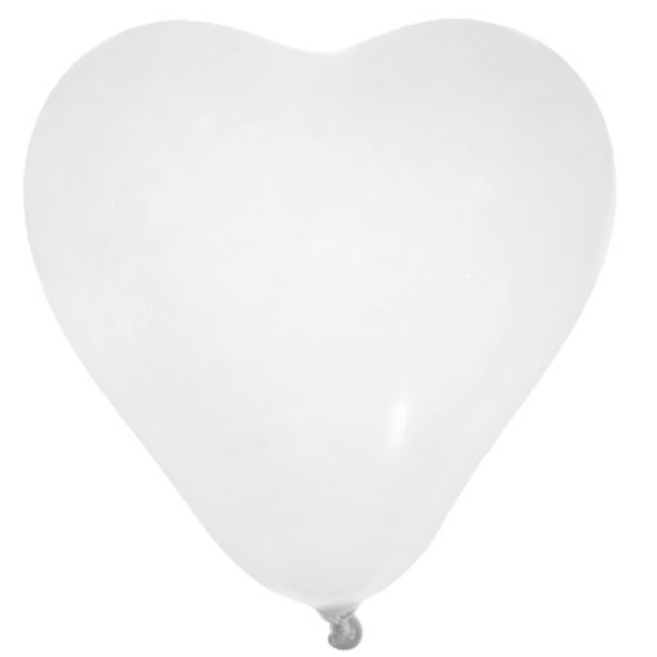 Herzluftballons Weiß, 8 Stück, 25 cm