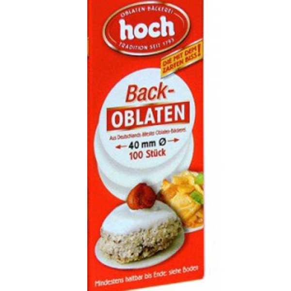 Hoch Back-Oblaten, 4 cm, 100 Stück