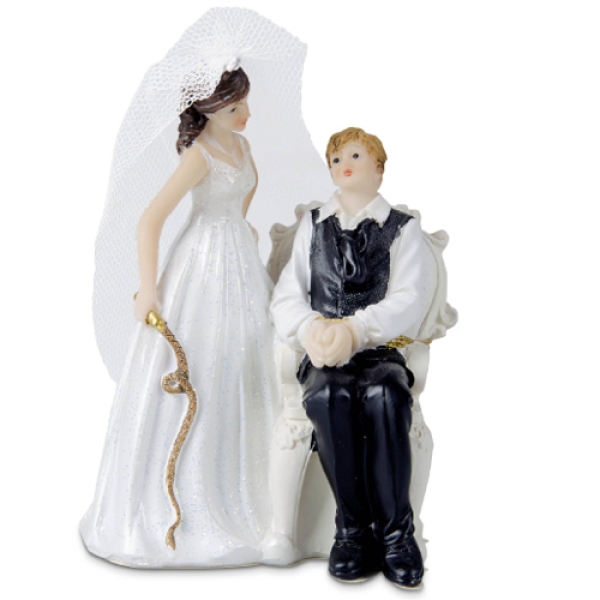 Hochzeitsfiguren Braut - braune Haare - 13 cm