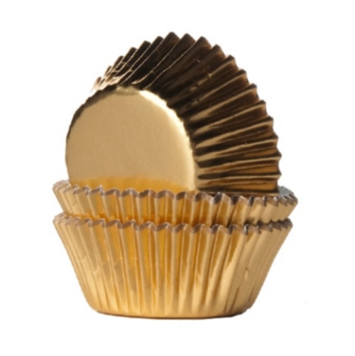 Mini-Muffinförmchen, gold, Folie, 36 Stck.