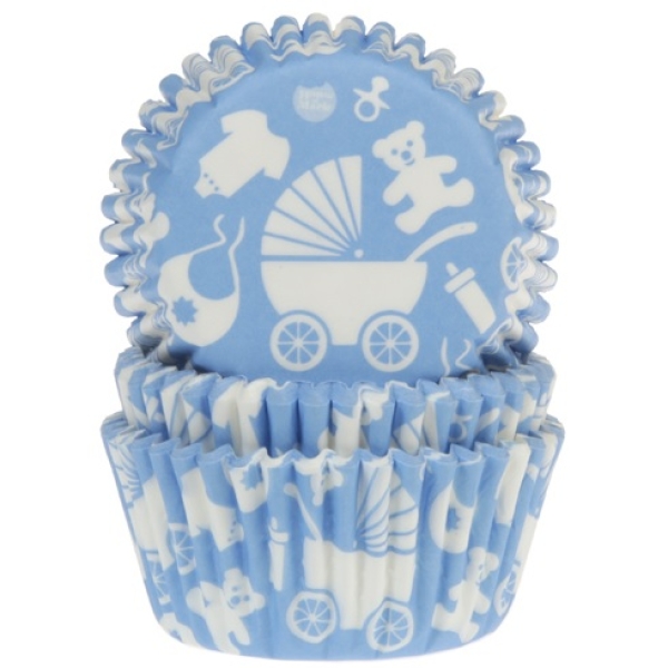Muffinförmchen, Baby Shower, Blau, 50 Stck, 5 cm
