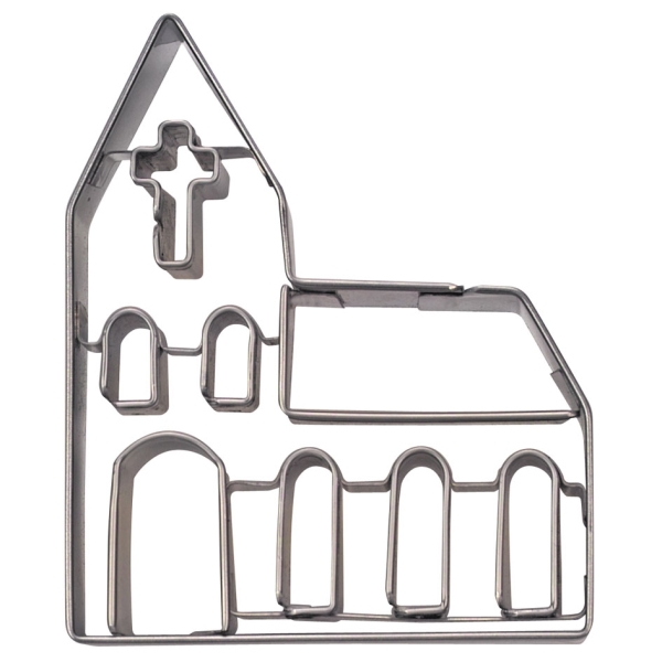 Plätzchen Ausstecher mit Prägung "Kirche", 7,0 cm