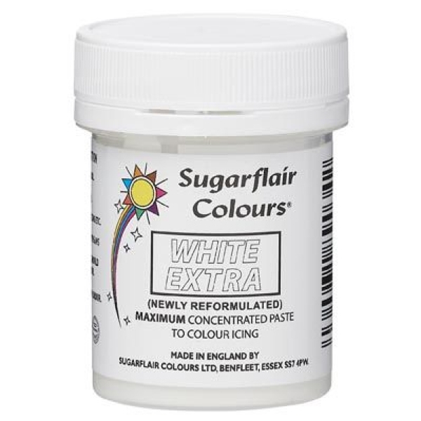 Sugarflair Lebensmittelfarbe Max Concentrated Weiß Extra, 50 g |  MEINCUPCAKE Shop