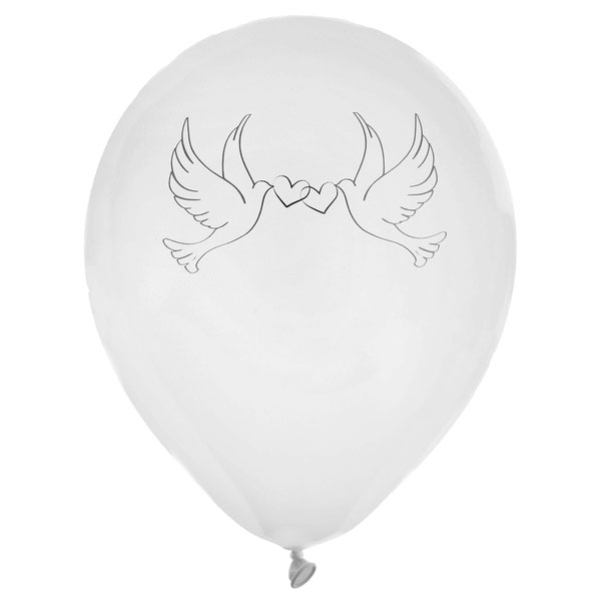 Luftballons "Hochzeitstauben", 8 Stück, 23 cm