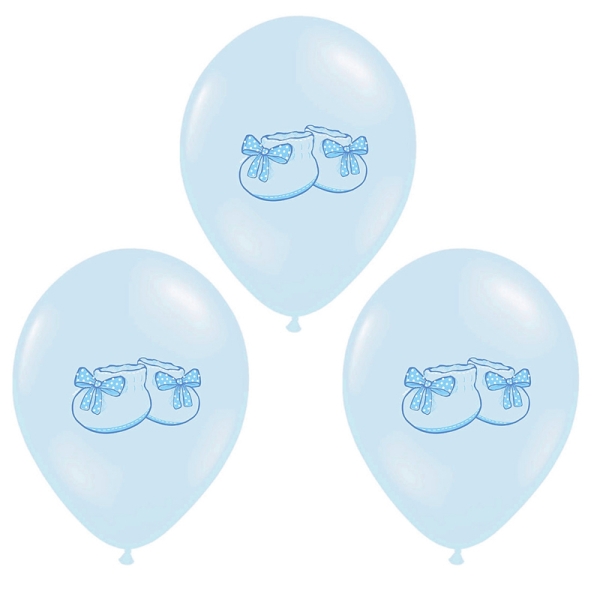 Luftballons Baby Schuh Blau