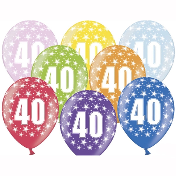 Luftballons Zahl "40", 6 Stück