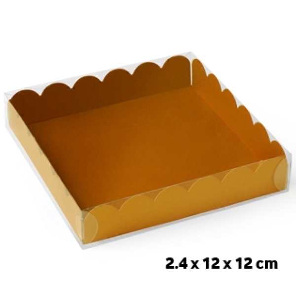 Macarons-Schachtel mit Deckel, für 4 Macarons/Kekse, gold