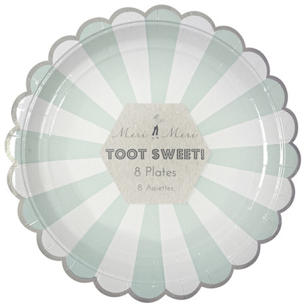 Meri Meri Partyteller "Toot Sweet", Minze, 22 cm