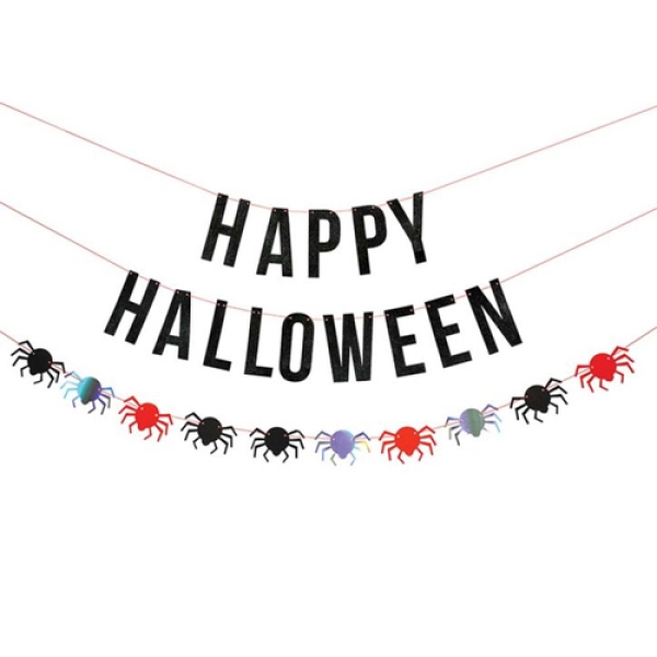Meri Meri Partygirlande "Happy Halloween & Spinne", 5 Meter