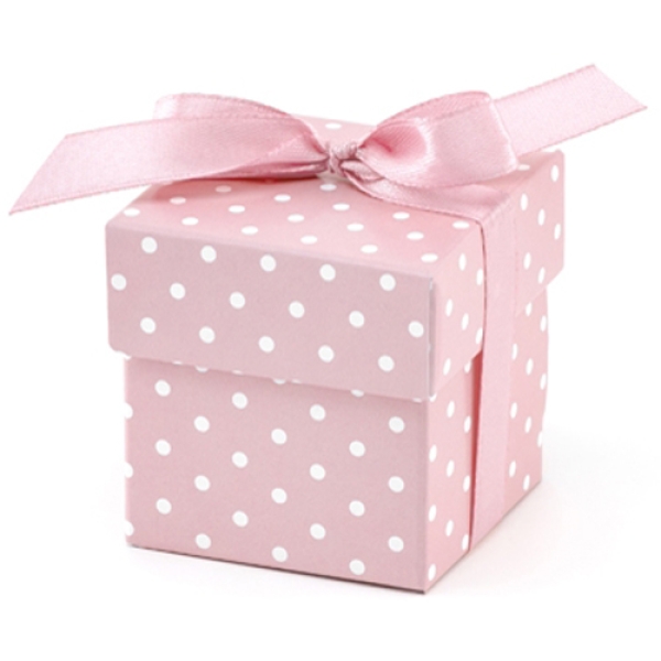 Mini-Geschenkboxen Rosa mit Punkten