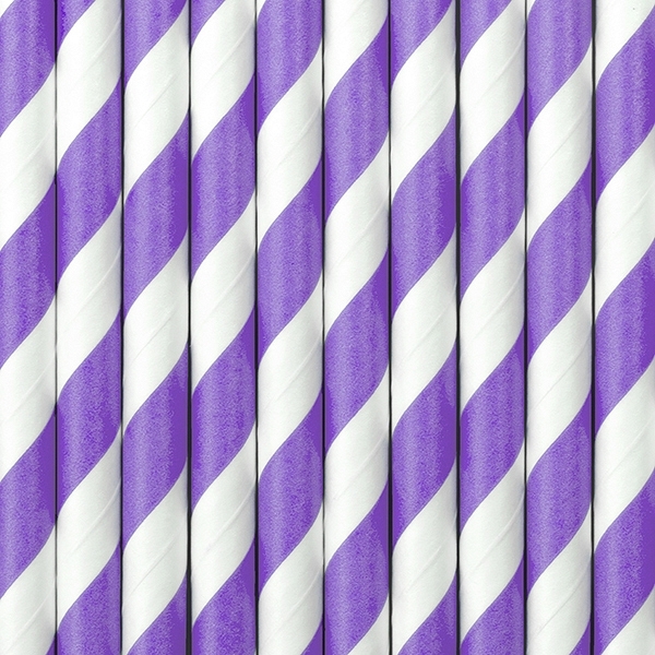 Papierstrohhalme Lavendel Streifen
