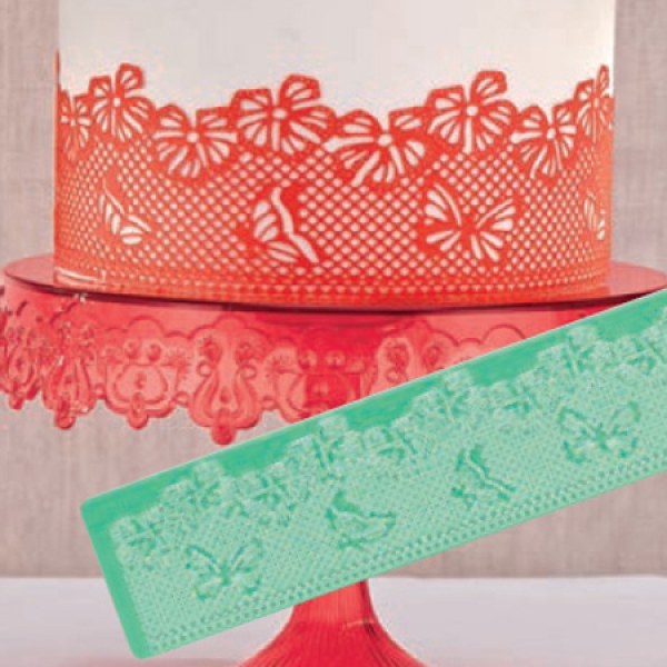 Pavoni Magic Decor Essbare Spitze Silikon-Matte 39 x 8 cm Schmetterling |  MEINCUPCAKE Shop