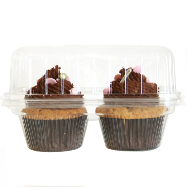 Cupcake Transport-Box, transparent, für 2 Cupcakes