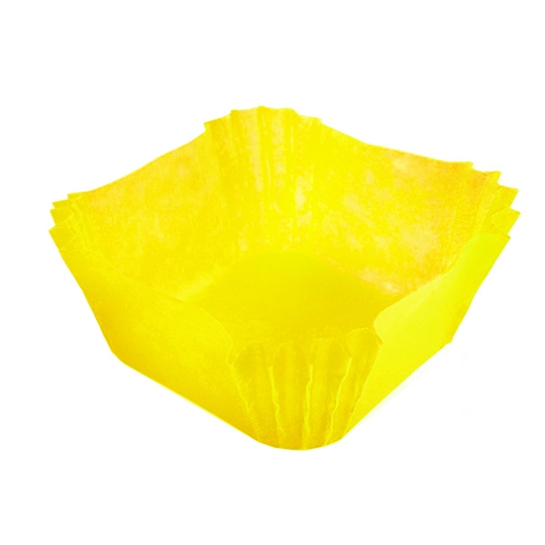Quadratische Muffinförmchen 4,5 x 4,5 cm 200 Stück Gelb