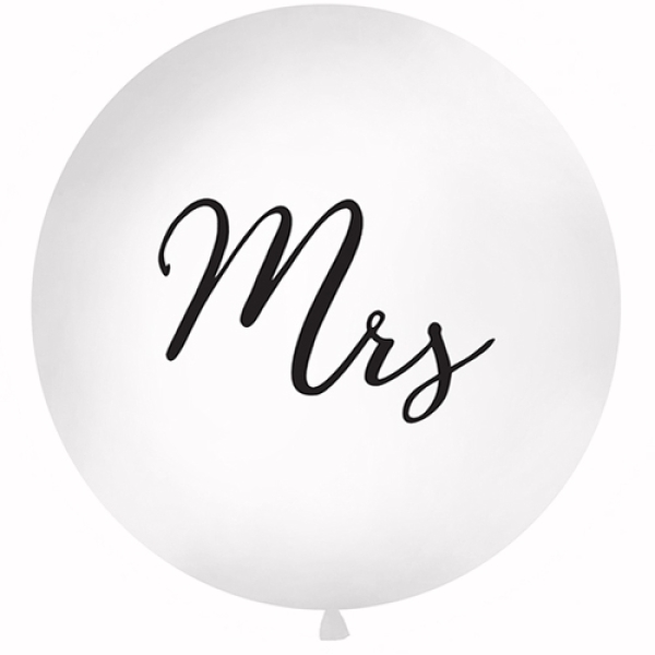 Riesenballon "Mrs", Weiß, 100 cm