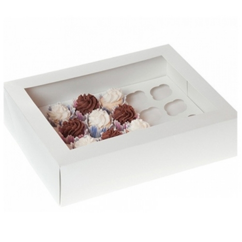 Cupcake Box für 24 Mini-Cupcakes, weiß, 2 Stück