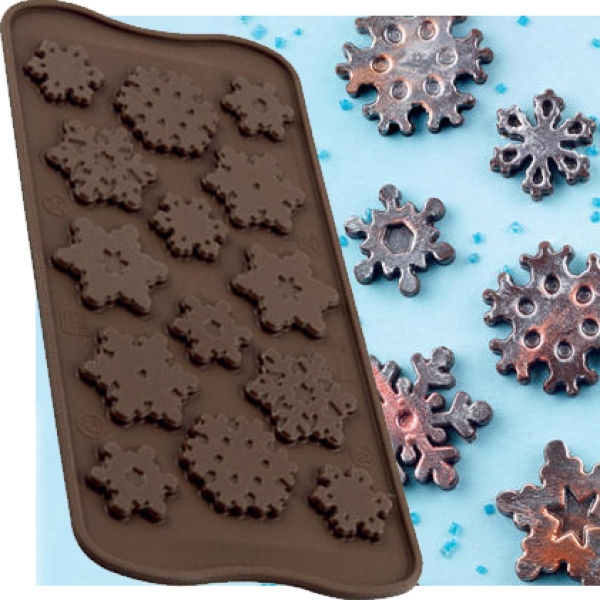Silikomart Silikonform für Schokolade "Schneeflocken"